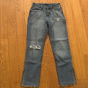 Sincerely Jules Distressed Blue Straight Leg Jeans